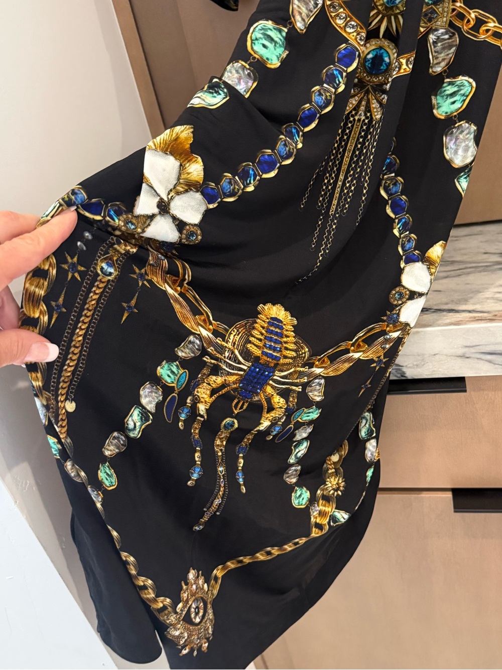 NWOT Camilla Black Long Split Front Twist Dress Amulets And Alchemy - XS - Picture 10 of 17